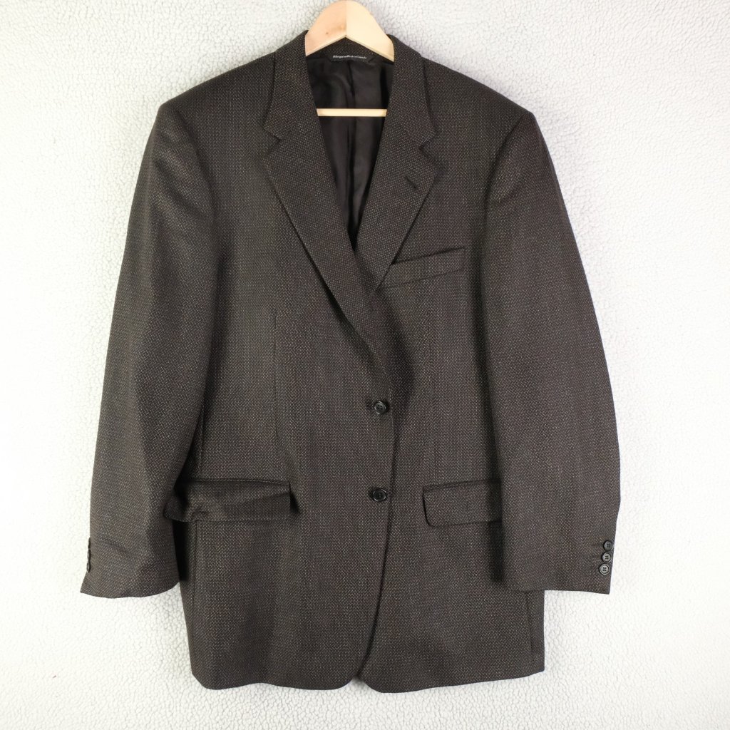 Hardy Amies Blazer Mens 44 Regular Brown Wool Ermenegildo Zegna Fabric Canada